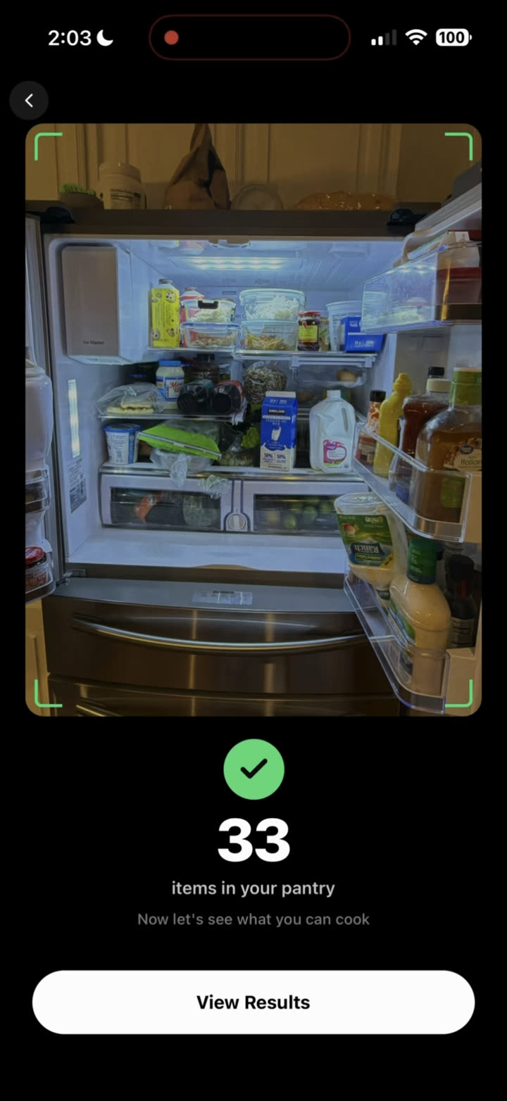 Scan result: 33 items in your pantry